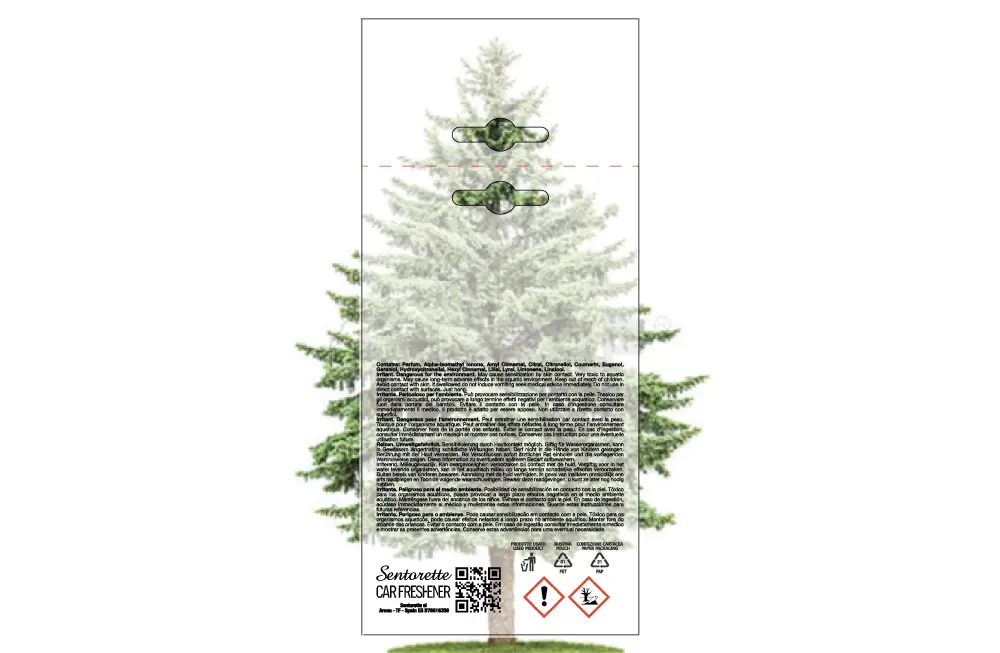 Exemplar packaging personalisatum odoramenti automobilis, fragrantia:﻿Pinus