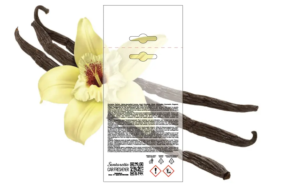 Exemplar packaging personalisatum odoramenti automobilis, fragrantia:﻿Vanilla